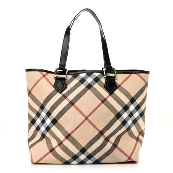 BURBERRY Nova Check Large Nickie Tote Black