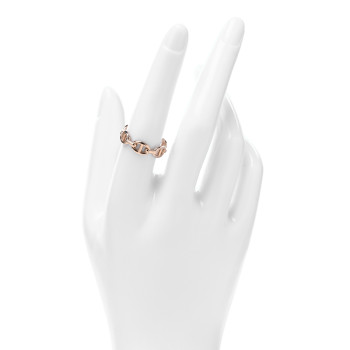 HERMES 18K Rose Gold PM Chaine d'Ancre Enchainee Ring 56 7.5