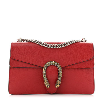 GUCCI Dollar Calfskin Swarovski Crystal Small Dionysus Shoulder Bag Hibiscus Red