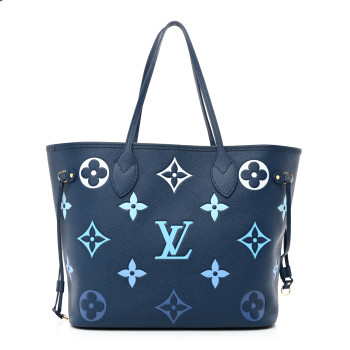 LOUIS VUITTON Empreinte Monogram Giant Neverfull MM Degrade Bleu
