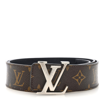 LOUIS VUITTON Monogram Calfskin 40mm LV Initiales Reversible Belt 90 36 Black
