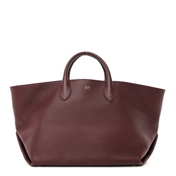 KHAITE Pebbled Calfskin Medium Amelia Tote Burgundy