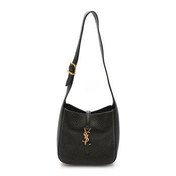 SAINT LAURENT Grained Deerskin Baby Supple Le 5 A 7 Hobo Light Musk