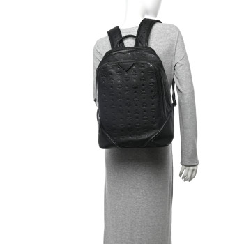 MCM Calfskin Ottomar Monogram Duke Backpack Black