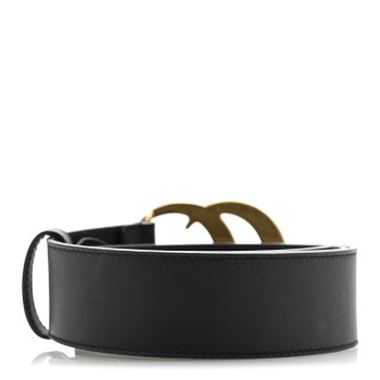 GUCCI Calfskin Double G 40mm Belt 80 32 Black