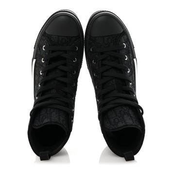 CHRISTIAN DIOR Maxi Oblique Mens B23 High Top Sneakers 43 Black