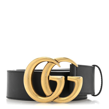 GUCCI Calfskin Double G 40mm Belt 80 32 Black