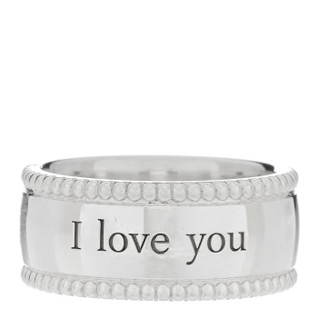 TIFFANY Sterling Silver Milgrain I Love You Band Ring 48 4.5
