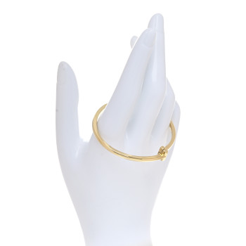 TIFFANY 18K Yellow Gold Narrow T T1 Hinged Bangle Bracelet