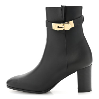 HERMES Calfskin Saint Germain Ankle Boots 35 Black