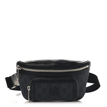 GUCCI GG Supreme Monogram Textured Calfskin Retro Interlocking G Belt Bag Black