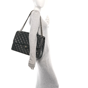 CHANEL Caviar Quilted XXL Travel Flap Bag Black