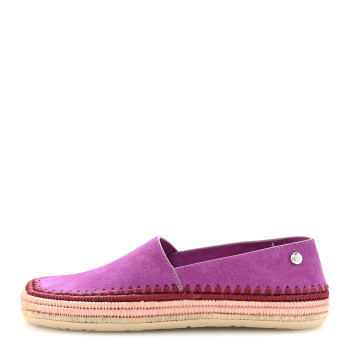 LOEWE Suede Raffia Rio Slipper 38 Fuchsia