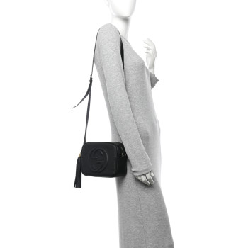 GUCCI Pebbled Calfskin Small Soho Disco Bag Black