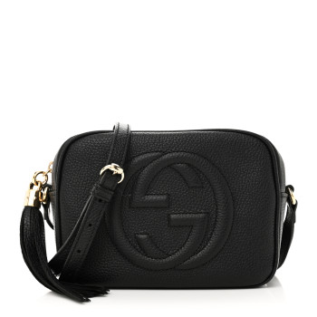 GUCCI Pebbled Calfskin Small Soho Disco Bag Black