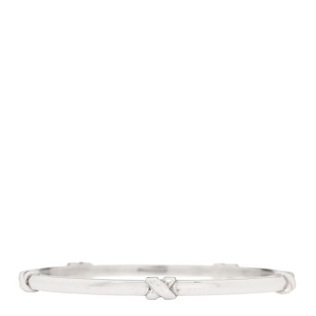 TIFFANY Sterling Silver Signature X Bangle Bracelet
