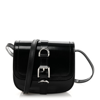 GIVENCHY Shiny Calfskin Voyou Neck Crossbody Bag Black