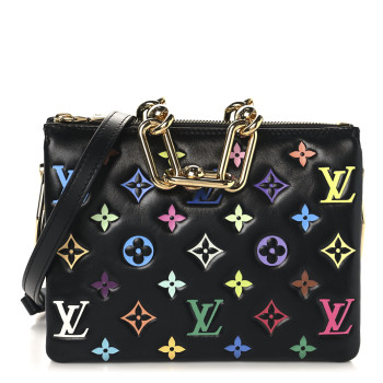 LOUIS VUITTON LV X TM Lambskin Embossed Monogram Coussin BB Black Multicolor