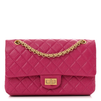 CHANEL Aged Calfskin Quilted 2.55 Reissue 225 Flap Fuchsia