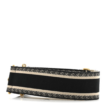 CHRISTIAN DIOR Canvas Embroidered Shoulder Strap Black