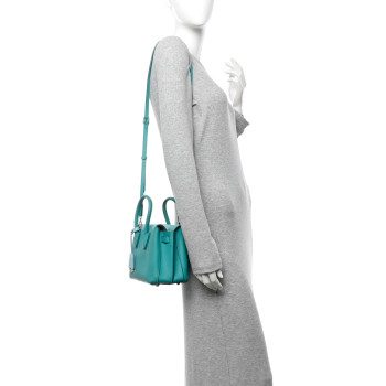 MCM Grained Calfskin Mini Milla Tote Oasis Green