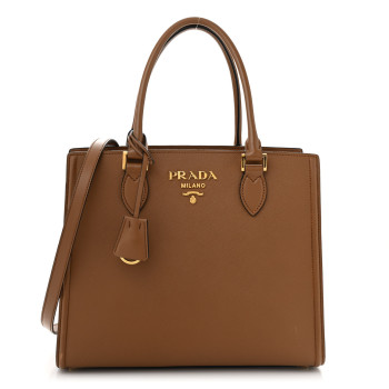 PRADA Saffiano Soft Calfskin Large Tote Cannella