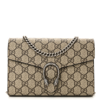 GUCCI GG Supreme Monogram Mini Dionysus Chain Wallet Beige Taupe