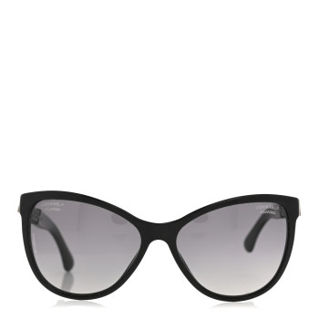 CHANEL Acetate Polarized Cat Eye Chain Sunglasses 5326 Black