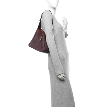 SAINT LAURENT Smooth Calfskin Small Le 5 A 7 Soft Hobo Rouge Legion