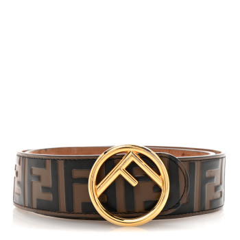 FENDI Vitello F is Fendi Bi-Color FF 1974 Embossed 85 34 Belt Maya Black