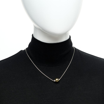 DAVID YURMAN Sterling Silver 18K Yellow Gold Diamond 10mm Solari Pendant Necklace