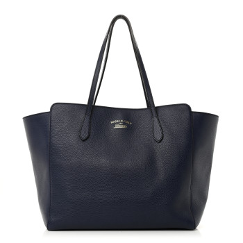GUCCI Dollar Calfskin Medium Swing Tote Marine Deep Cobalt