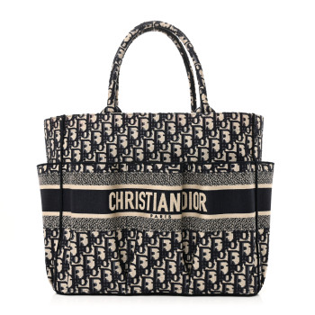 CHRISTIAN DIOR Oblique Catherine Tote Blue