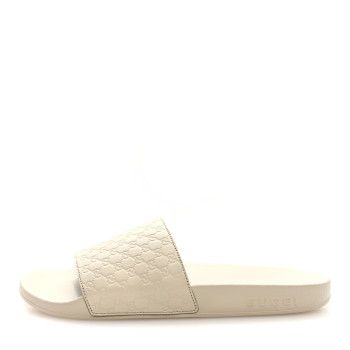 GUCCI Microguccissima Slide Sandals 39 Ivory