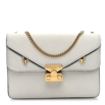 FENDI Vitello Vienna Glazed Fabric FF 1974 Monster Eyes Small Bag Bug Chain Bag Ice Tobacco Moro