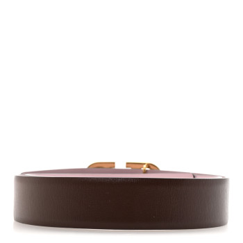 VALENTINO GARAVANI Glossy Calfskin VLogo Reversible Belt  80 32 Rubino Poudre Pink