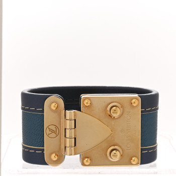 LOUIS VUITTON Chèvre Suhali S Lock Bracelet Blue