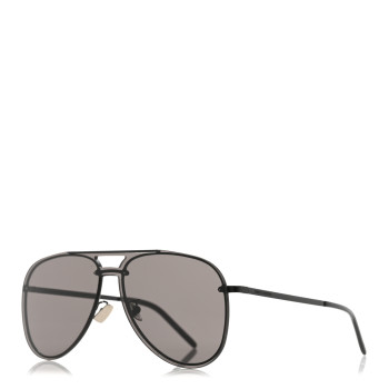 SAINT LAURENT Metal Aviator Classic 11 Slim Sunglasses Black