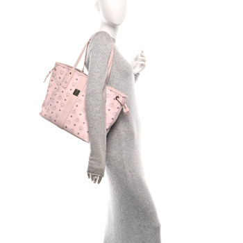 MCM Visetos Medium Liz Reversible Shopper Tote Powder Pink