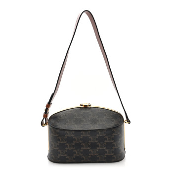 CELINE Triomphe Canvas Lunch Box Tan