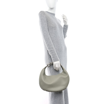 FENDI Vitello Grace Matte Medium Fendigraphy Hobo Bag Green Tea