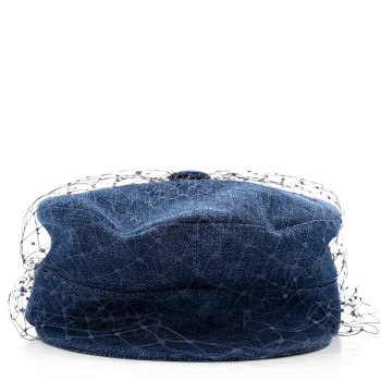 ディオール　Arty キャップ CHRISTIAN DIOR Denim Arty Cap with Veil 57 Blue 1196725