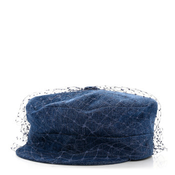 ディオール　Arty キャップ CHRISTIAN DIOR Denim Arty Cap with Veil 57 Blue 1196725