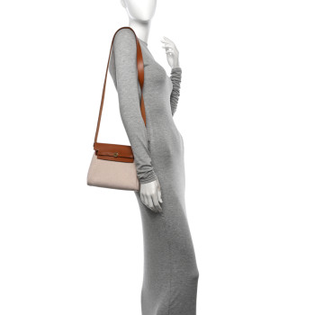 HERMES Military Toile Vache Hunter Herbag Zip Retourne 20 Ecru Beige Fauve