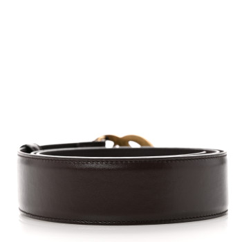 GUCCI Textured Dollar Calfskin Double G 40mm Belt 95 38 Dark Cocoa