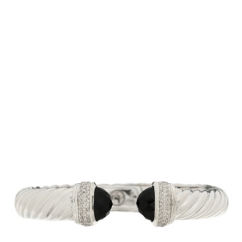DAVID YURMAN Sterling Silver Diamond Black Onyx 10mm Waverly Bracelet