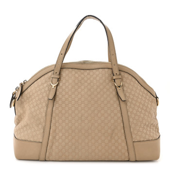 GUCCI Calfskin Microguccissima Medium Nice Top Handle Dome Bag Beige