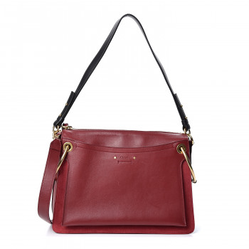 CHLOE Calfskin Suede Medium Roy Bag Plum Purple