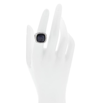 DAVID YURMAN Sterling Silver Diamond Black Orchid 14mm Albion Ring 52 6