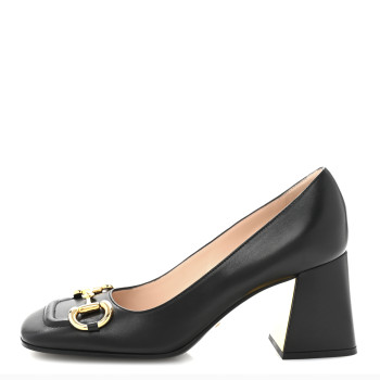 GUCCI Malaga Kid Horsebit 75mm Pumps 39 Black